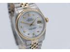 Rolex Datejust 16013 Mother of Pearl Diamond Dial Two-Tone Jubilee Band Year 