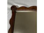 Antique Vintage Victorian Style Scalloped Wood Wall Mirror 18.25"x15"