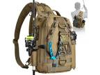 Fishing Tackle Backpack with Rod & Gear Holder Lightweight Outdoor Fishing T