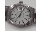 Rolex Date 34 mm Steel White Roman Dial Automatic Oyster Watch 1501 Circa 1971