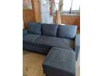 Sofa sectional couch reversible navy blue