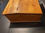 Vintage Pine Slant Top Wooden Hinged Writing Desk Counter Top Estate Sale
