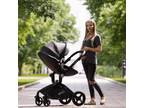 Hot Mom Baby Stroller High Landscape Reversible Luxury Baby Carriage,Black