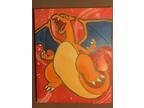 CHARIZARD EX 183/165 Acrylic Painting 16” x 20”, Pokemon TCG Collector Art