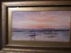 Antique Painting Seascape Luminist Adirondack Island With Structure Lake George?