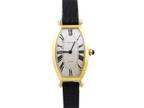 VINTAGE Ladies Cartier Tonneau IVORY GUILLOCHE 18K Gold Manual No. 93 III Watch