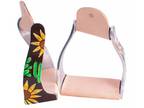 Shiloh Showman Light Weight Twisted Barrel Racing Stirrups With Sunflowers and