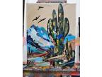 Corbellic Impressionism 12x9 Colorado Cactus Landscape Collectible Signed Art