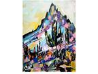 Corbellic Impressionism 14x11 Cactus Mountain Hills Original Signed Wall Canvas