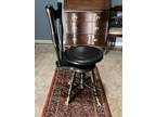 Antique Adjustable High Back Piano Stool with Claw Glass Ball Feet