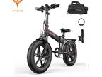 Electric Bicycle 20in Foldable E-bike Fat Tire Mountain Bike，UL 2849 Certified