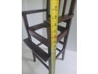 Antique Arts & Crafts Wooden High Chair Mahogany Doll Size 1920s Stickley