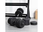 66 LB Weight Dumbbell Set Adjustable Cap Home Gym Barbell Plates Body Workout