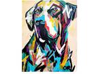 Corbellic Expressionism 14x11 Labrador Dog Animal Abstract Painting Portrait Art