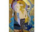 Original 8x10 Painting Water Sirens Gustav Klimt Art Nouveau Fantasy Art Lyoung
