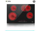 IsEasy 30" Electric Ceramic Cooktop,4 Burner,Built-In,Touch Control,Child