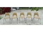 Brunswick Chairs Mid Centurty School fiberglass light brown vtg Lot Of 5