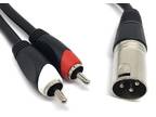 NEW XLR Male 3-Pin Plug to 2-RCA Male Plugs Stereo Microphone Y Adapter 1'