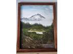 THE MISTY MOUNTAIN Original Oil Painting 1 of 1 Authentic Landscape Wood Frame