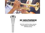 Adore Pro Trumpet Mouthpiece 3C Silver-Plated Megatone Heavytop Replacement Part