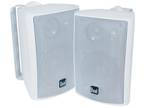 Dual 3-Way Wired Indoor/Outdoor White Speakers (PAIR) [phone removed]