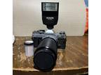 canon AE-1 35mm Film Camera w/ Promaster Spectrum7 F-28-70mm Lens+tele 2X