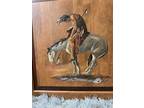 Vintage Original Oil Painting -Native American At The End Of The Trail -Signed