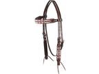 Cashel Company White/Red Beaded Browband Headstall