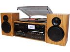 Boytone BT-28SPW Bluetooth Classic Style CD Player Turntable with AM/FM Radio