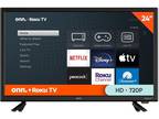 onn 24" Inch 720p HD 60Hz LED Smart Roku TV- NO LEGS