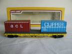 VINTAGE LIFE-LIKE #8442 FLAT CAR & 2 Containers
