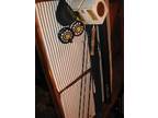 gold cup 9ft 7# fly rod combo with old florida #4 reel spooled /with spare spool