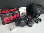 Canon EOS Rebel T2i Camera With 18-55mm Lens, Batteries, Carry Bag Original Box