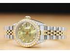 LADIES ROLEX DATEJUST 18K GOLD DIAMOND & STEEL ROLEX DIAMOND DIAL QUICKSET