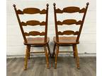 Vintage Tell City Hard Rock Maple Dining Chairs Pattern 8032 - Pair