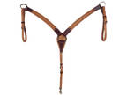 HR Saddlery 1 1/2" Breast Collar With Tooling And Silver Hardware