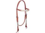 Buffalo Leather Headstall With Turquoise Rawhide Accents