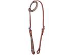 Buffalo Leather One Ear Headstall With Turquoise Accent Finish
