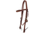 Berlin Custom Leather Browband Headstall With Silver Floral Buckles