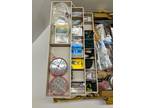 Vintage Plano 8108 Fishing Tackle Box 3 Tier Fold Out Tray Loaded - Estate Find