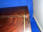 Antique Vintage English Walnut Writing Box Lap Desk Travel Secretary Inlaid Bras