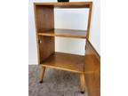 Vintage Record Album Cabinet Storage Wood Tapered Legs Mid-Century Modern Shelf