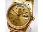 Rolex President 36mm Day-Date 18238 Yellow Gold Champagne Dial Automatic Watch
