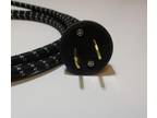 New Vintage Style Cloth Covered Electrical Cord w/ Repro Bakelite Polarized Plug