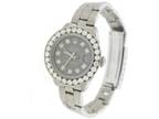 Rolex Datejust Ladies 26mm 1.96Ct Diamond Bezel/Grey Dial Oyster Steel Watch