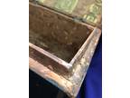 Antique American Miniature Dome top Painted Green Document Box Square Nail Const