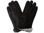 Men's Rabbit Fur Lined Genuine Soft Black Leather Gloves