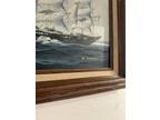 K.Maskell Sailing Ship Clipper Oil Painting - Nautical Decor Beautiful Frame