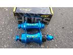 GT Superlace Pro 15mm BMX Race Hubset - Blue w/ Yellow Logos