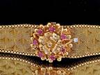 18k Solid Gold 7 Rubies & Diamond Vintage Korfan Swiss Watch